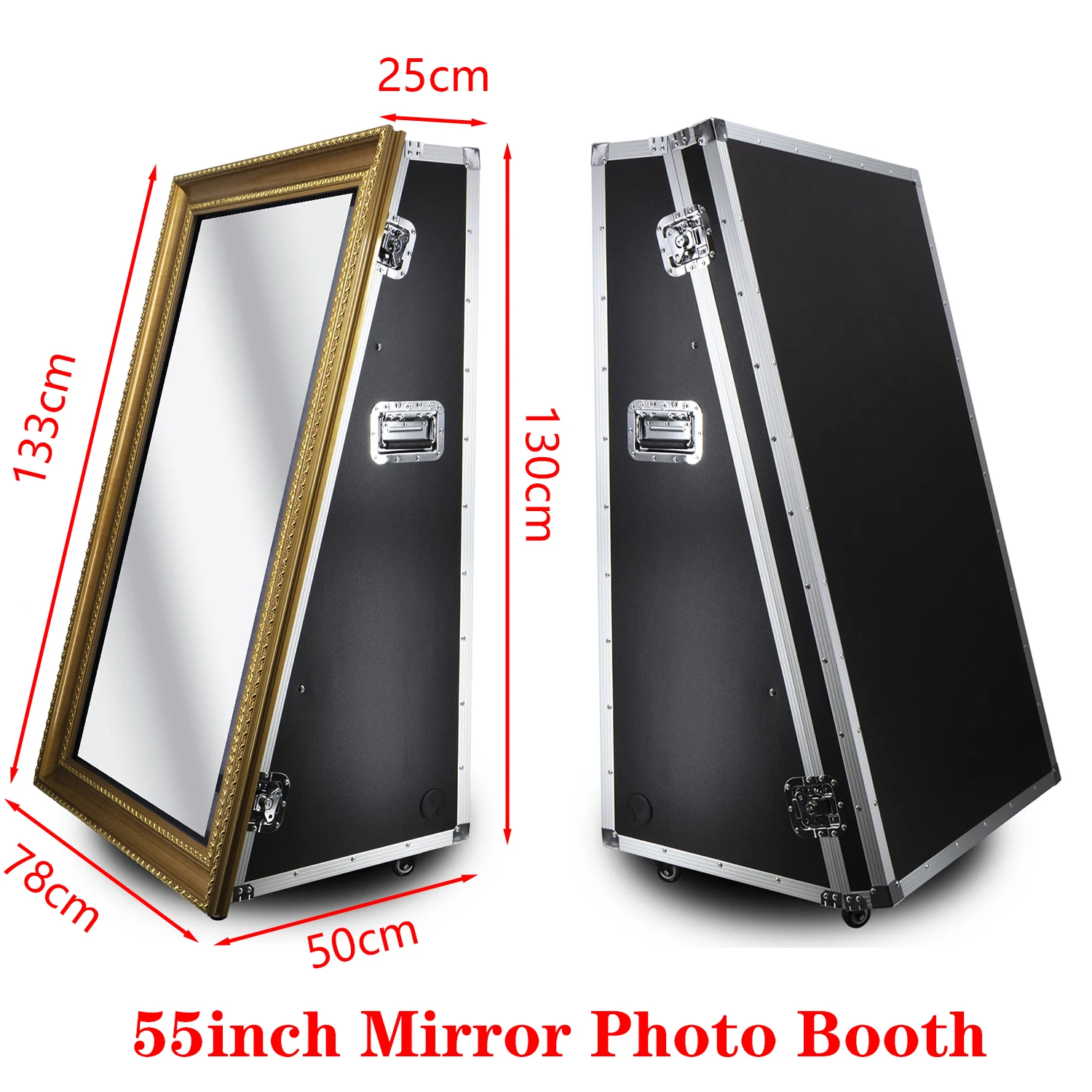 Selfie 55 Inch Magic Photobooth Machine Mirror Retro 49 Inch Touch Screen Magic Mirror Photo Booth for Christmas Wedding Parties