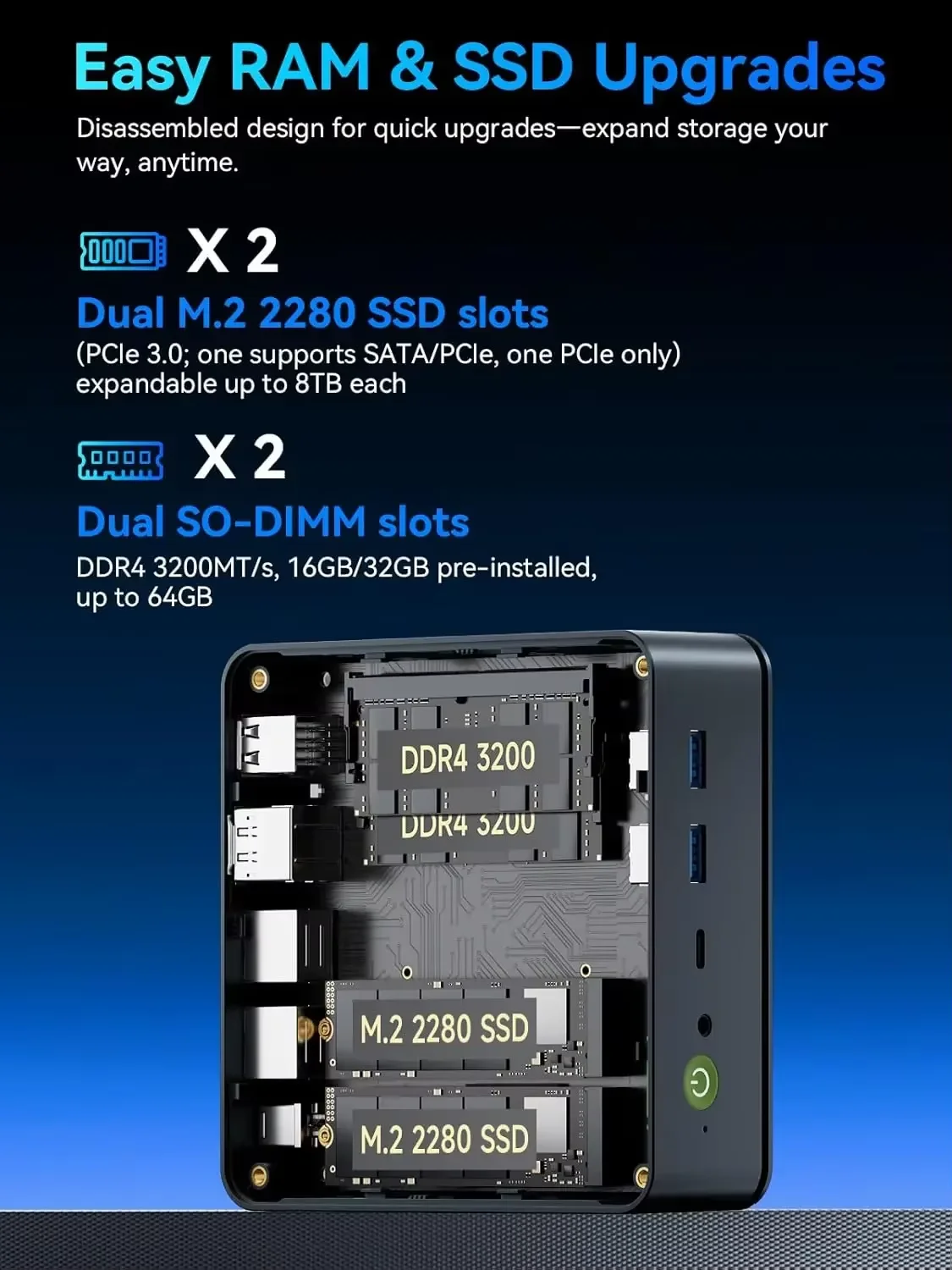 GMKtec M5 Ultra Nucbox Mini PC AMD Ryzen 7 7730U DDR4 3200MT/s