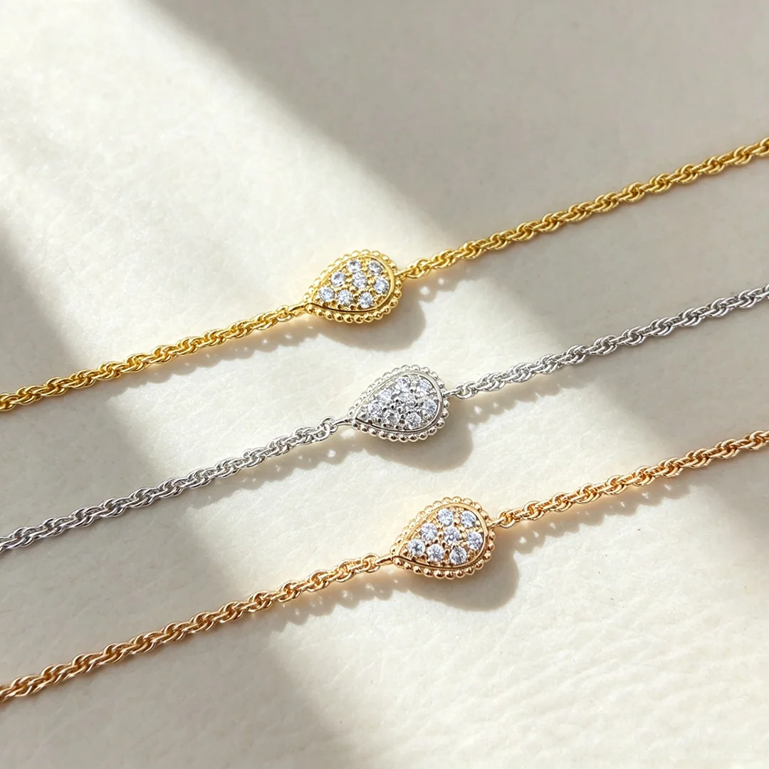 Beliebtes Schmuckstück: Süßes, tropfenförmiges Zirkon-Armband für Damen, exquisiter Alltagsschmuck, Geschenk für Feiertage – Detail 1