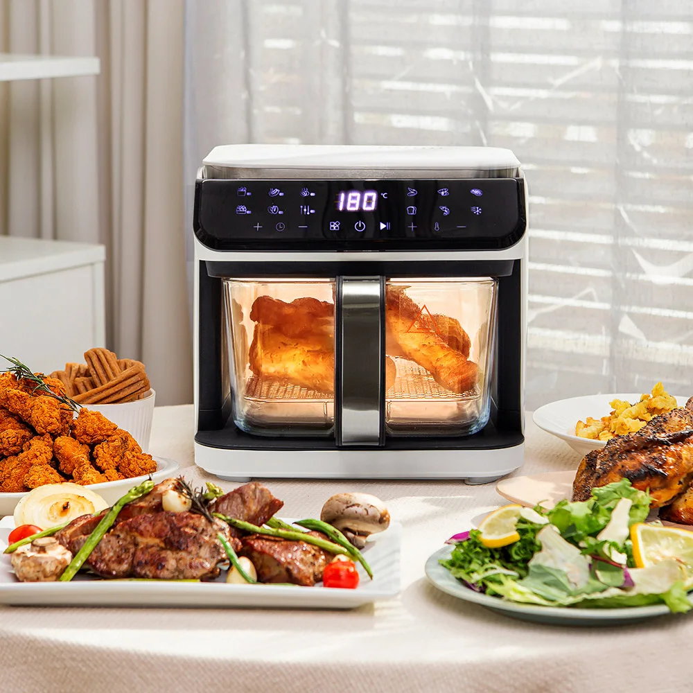 [السفن من كوريا، مكيف/ثاني مجاني لمدة 3 سنوات في كوريا] مقلاة هوائية زجاجية سهلة التنظيف ذات سعة كبيرة، مقلاة هوائية زجاجية