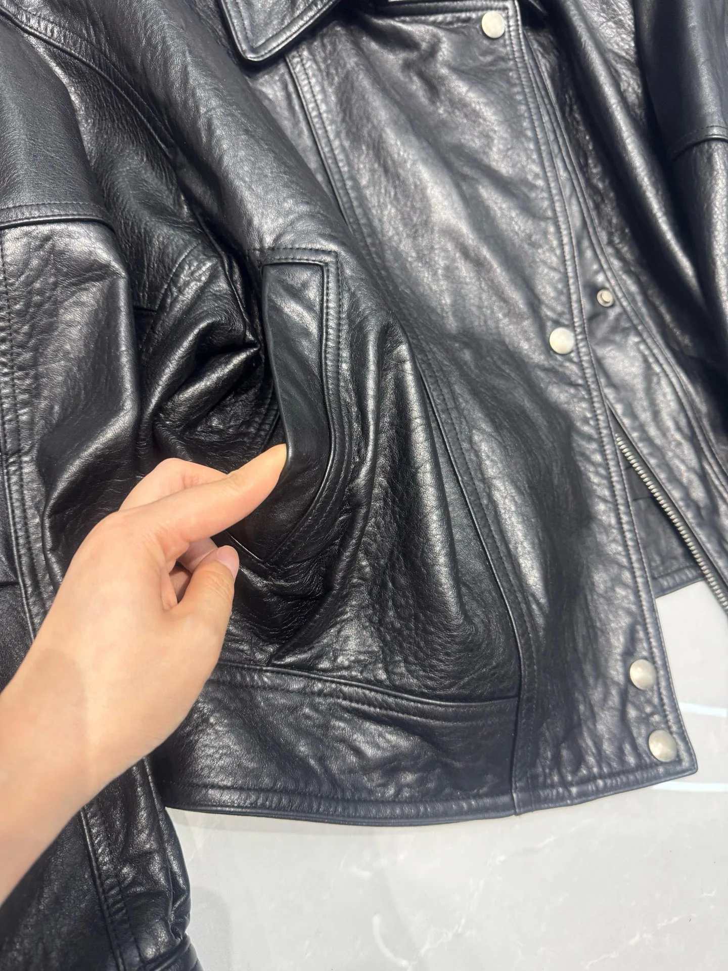 Autumn casual women's genuine leather jacket
