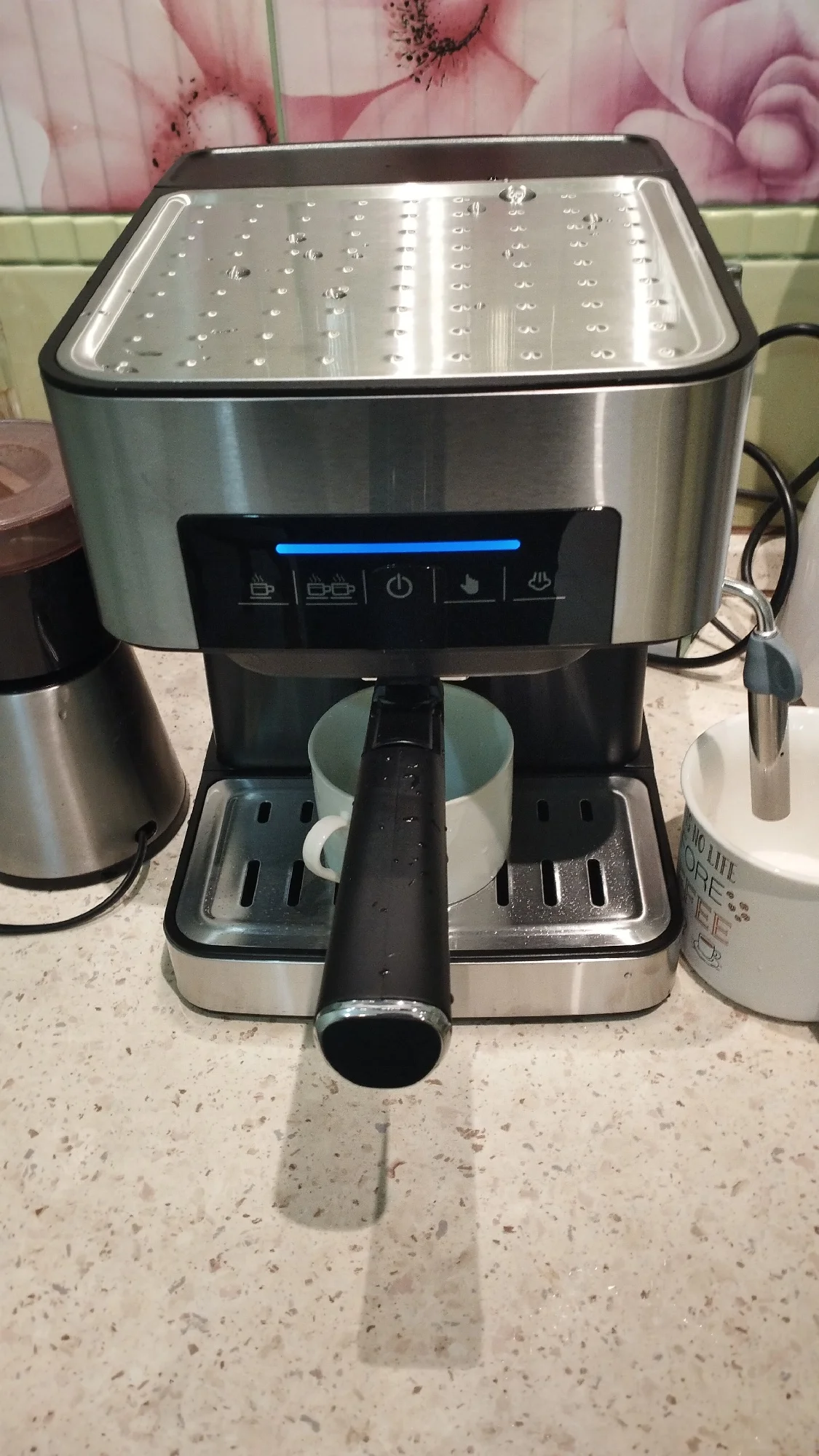 Semi-automatic espresso machine 20Bar high pressure extractor 3-in-1 coffee machine with milk froster cappuccino or latte photo review