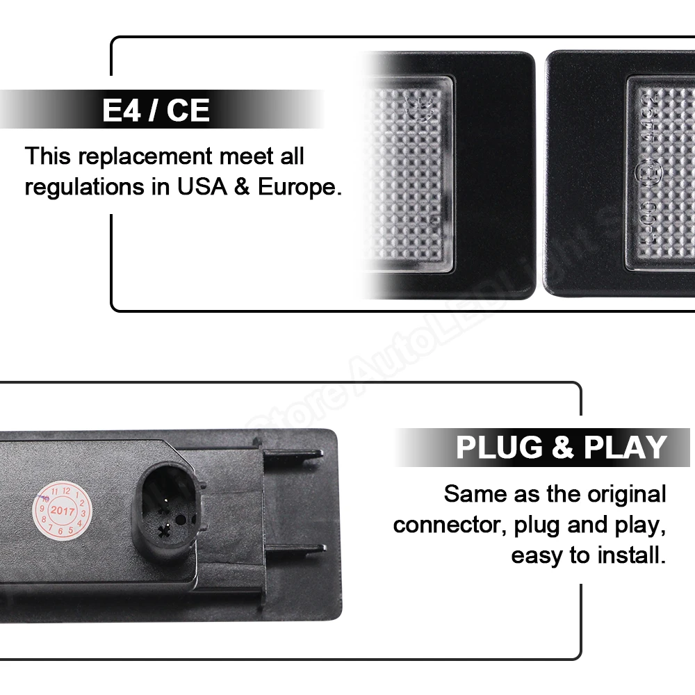 Luces LED para matrícula, sin Error, 2 piezas, para BMW E63, E64, E81, E87, F06, F12, F13, F20, Mini Cooper R55, R60, R61