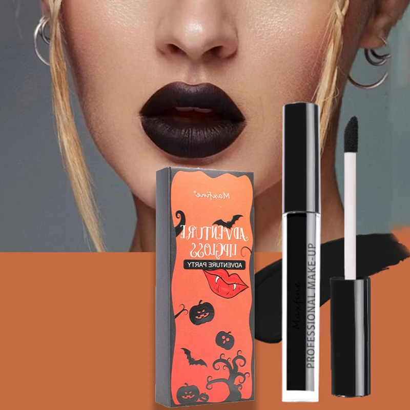 This Halloween Matte Liquid Lipstick Delivers Rich Pigment with a Soft Velvet Cream Finish. The Waterproof Formula Resists Smudging and Does Not Stick to Cups. It Can Also Be Used as Bold gothic Face Paint for Spooky Halloween Makeup Looks.