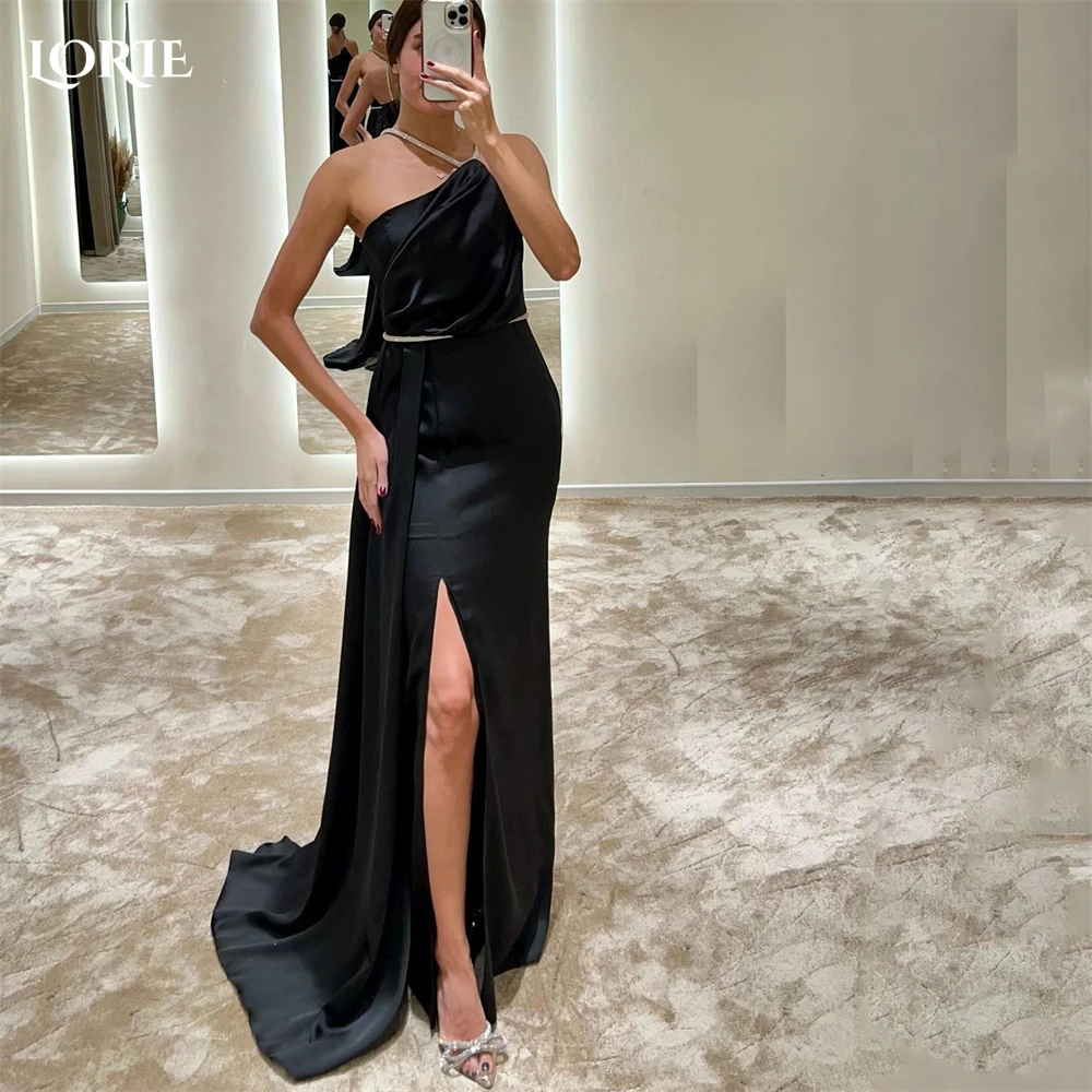 

LORIE Luxruy Sexy Mermaid Evening Dresses Glitter Halter Side Slit Off Shoulder Prom Dress Arabia Backless Bride Party Gowns