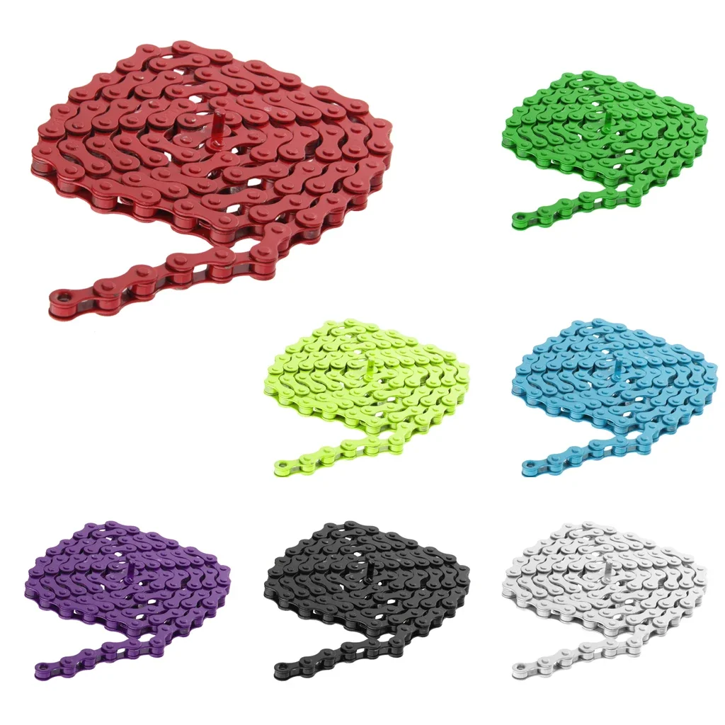AliExpress High Strength Steel Single Speed Bicycle Chain Anti-rust Bicycle Parts for MTB BMX Bike 1/2" x 1/8" 7 Colors