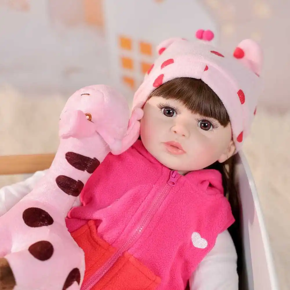 

Cloveray 24-дюймовая реалистичная кукла реборн, милая реалистичная виниловая кукла, игровой домик, успокаивающая кукла, классическая игрушка ручной работы, подарок для ребенка