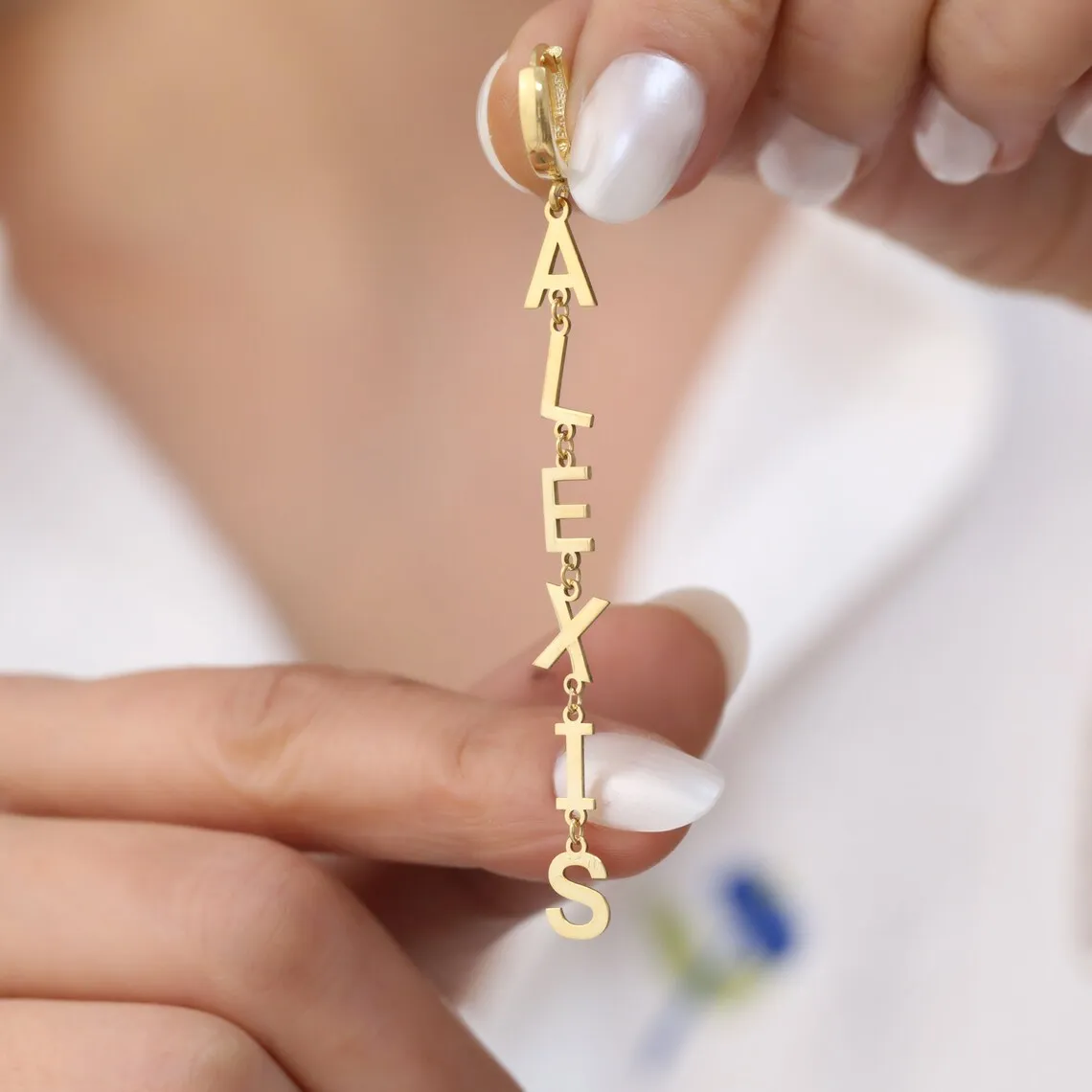 Personalized Custom Name Letter Earring for Women Stainless Steel Customized Hang Letter Earring Christmas Birthday Jewelry Gift
