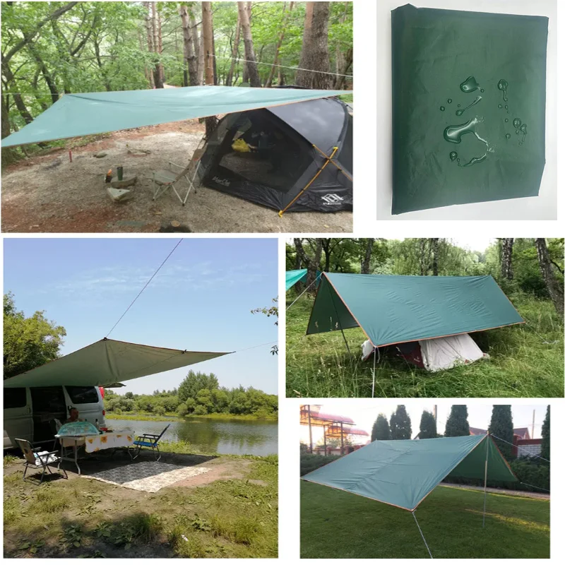 Outdoor camping tarpaulin awning lightweight anti-ultraviolet waterproof and rainproof tarpaulin awning canopy3x3m 3x4m 3x5m 3x6