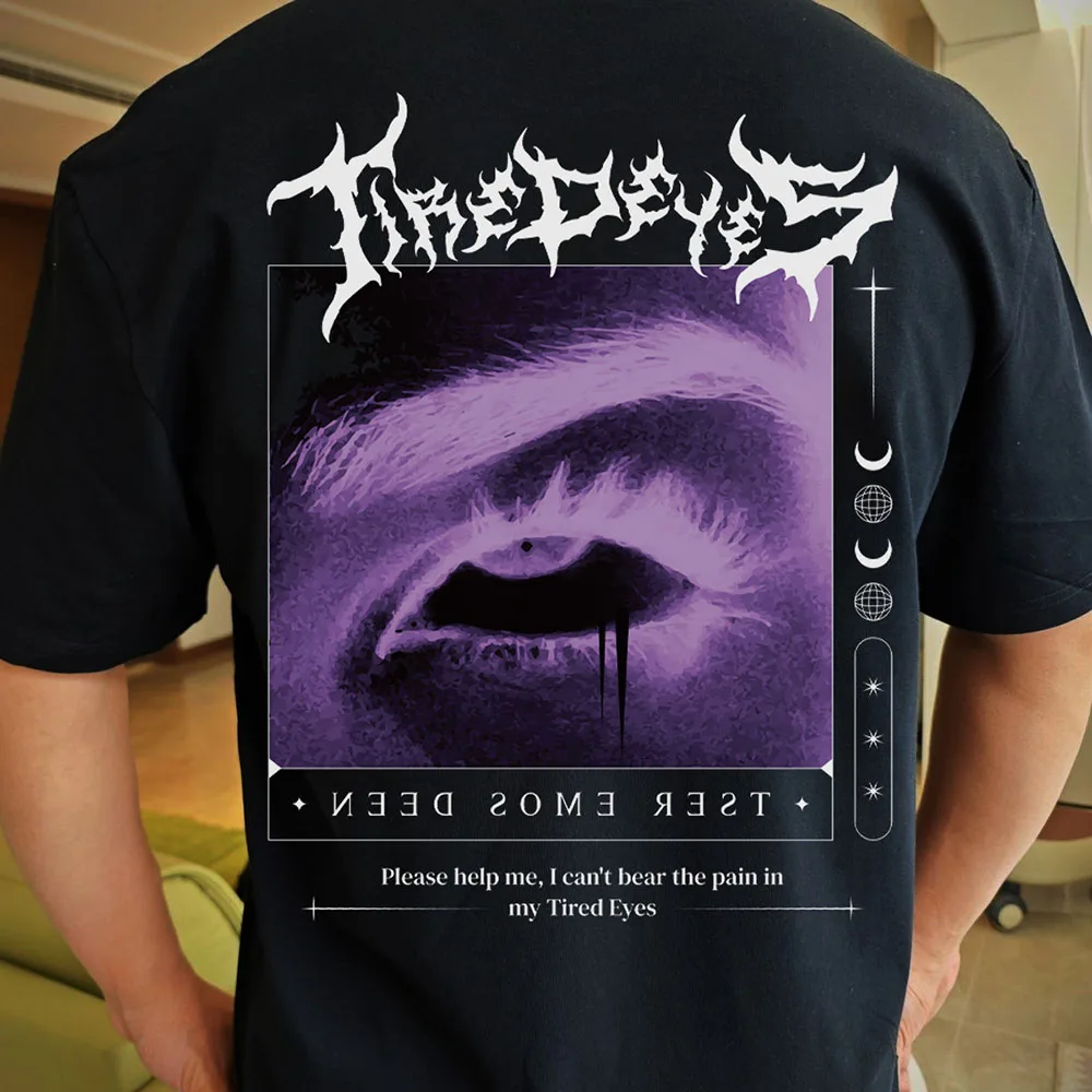 

2024 New Summer Personility Eye Graphic Print Short Sleeve Men Women Vintage Casual Cotton Oversized T-shirt Y2k Tees Unisex