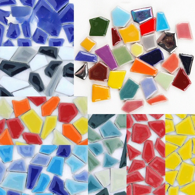100g porcelanowych płytki z mozaiką do rękodzieła płytka ceramiczna mozaika do robienia materiałów hobbystycznych luzem — zdjęcie 2