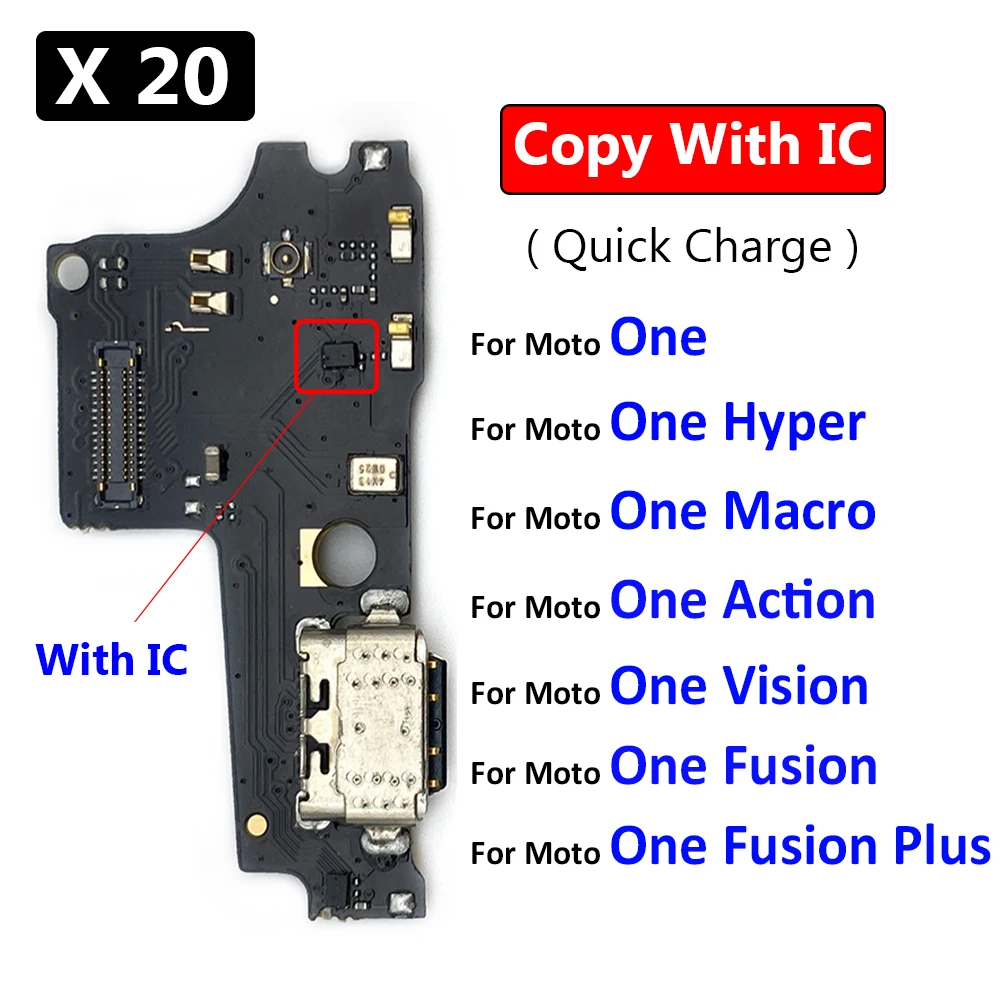 

20Pcs Charger Board Flex For Motorola Moto One Hyper Macro Fusion Plus Action Vision USB Port Connector Dock Charging Cable Flex