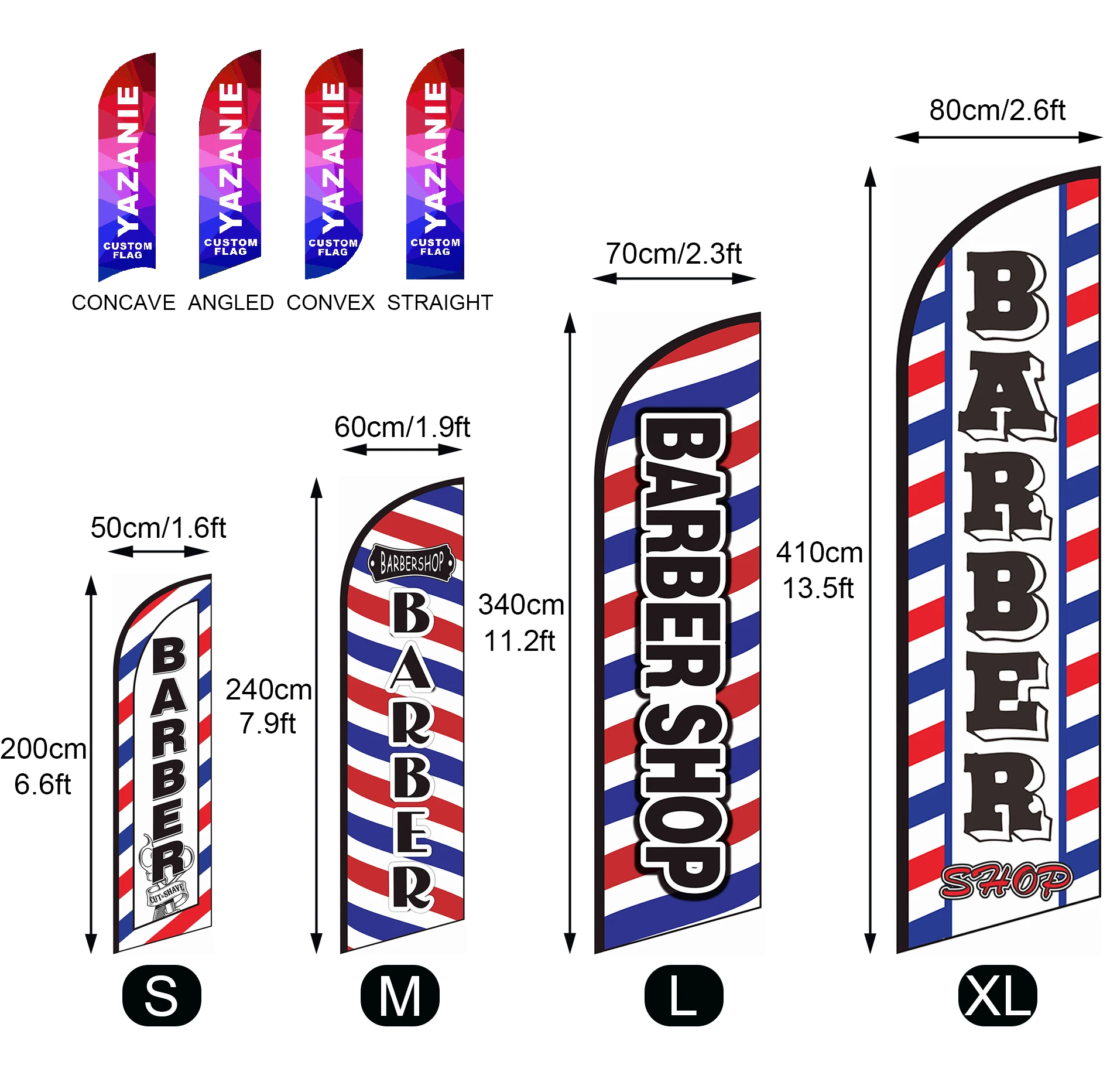 Bandeira de penas sem vento para barbearia, bandeira única dupla face personalizada para praia, salão de beleza, corte de cabelo, publicidade ao ar livre