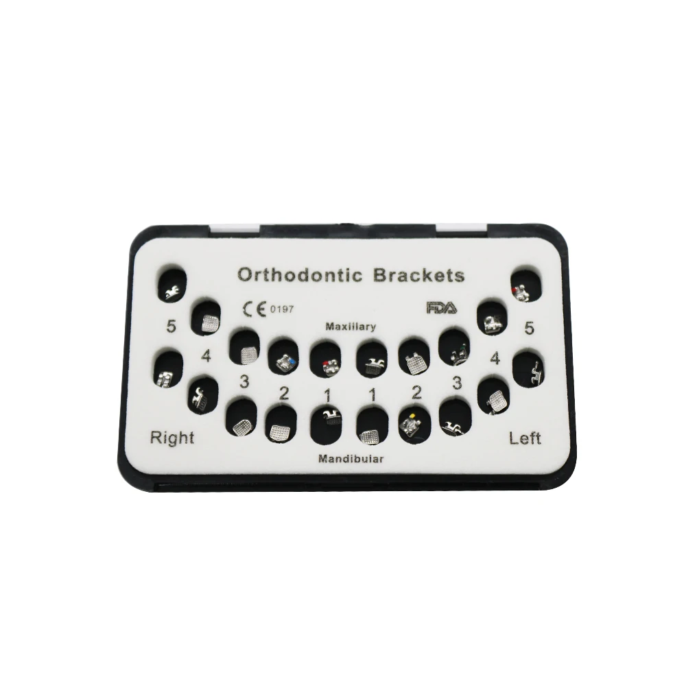 10Packs Orthodontic Braces Bracket Roth 345Hooks Standard White Plastic Box