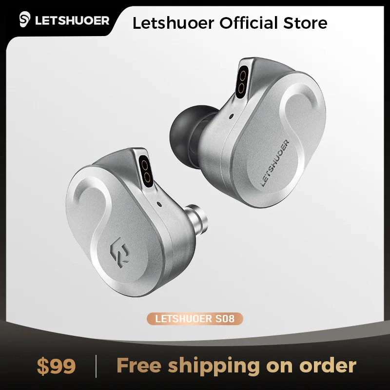 Letshuoer S08 Fourth Generation in Ear Monitor Earphone Dual-coil 13mm Planar Magnetic Driver HiFi Wired in Ear Earbuds