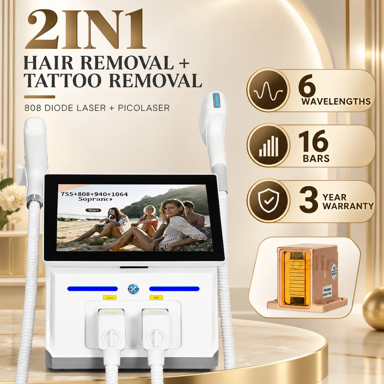 Hair Care Or Haircare - Machine d'épilation au laser diode 808