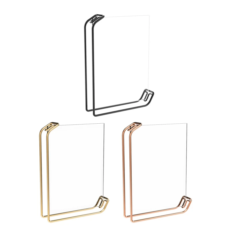 金属製の棚a4,6インチの棚,テーブルのメニューホルダー,テーブルの壁のポスター,卓上デスクの装飾,高品質の装飾