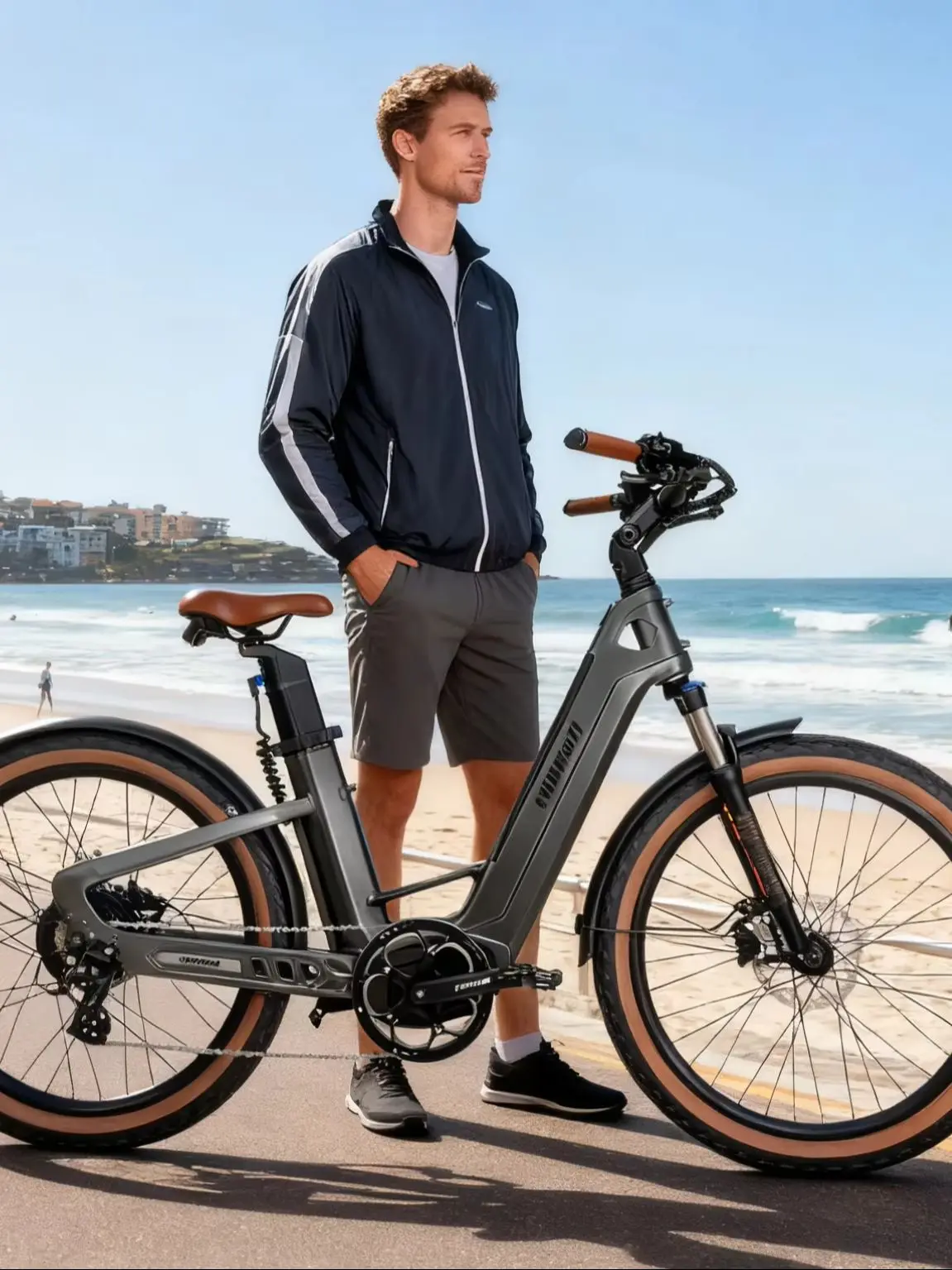 Carbon-Elektrofahrrad, 26' X 2.5 750W 85Nm, Doppelbatterien, Ultraleichtes E-Bike, 19,2 Ah, 7 Gänge, Hydraulische Bremsen - MIHOGO AIR 750 E-Bike