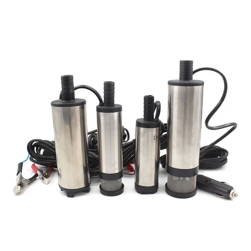 Pompa oleju napędowego DC 12V 24V Elektryczna pompa głębinowa ze stali nierdzewnej Mini Transfer Pompa oleju napędowego ssąca 30L/min — zdjęcie 2