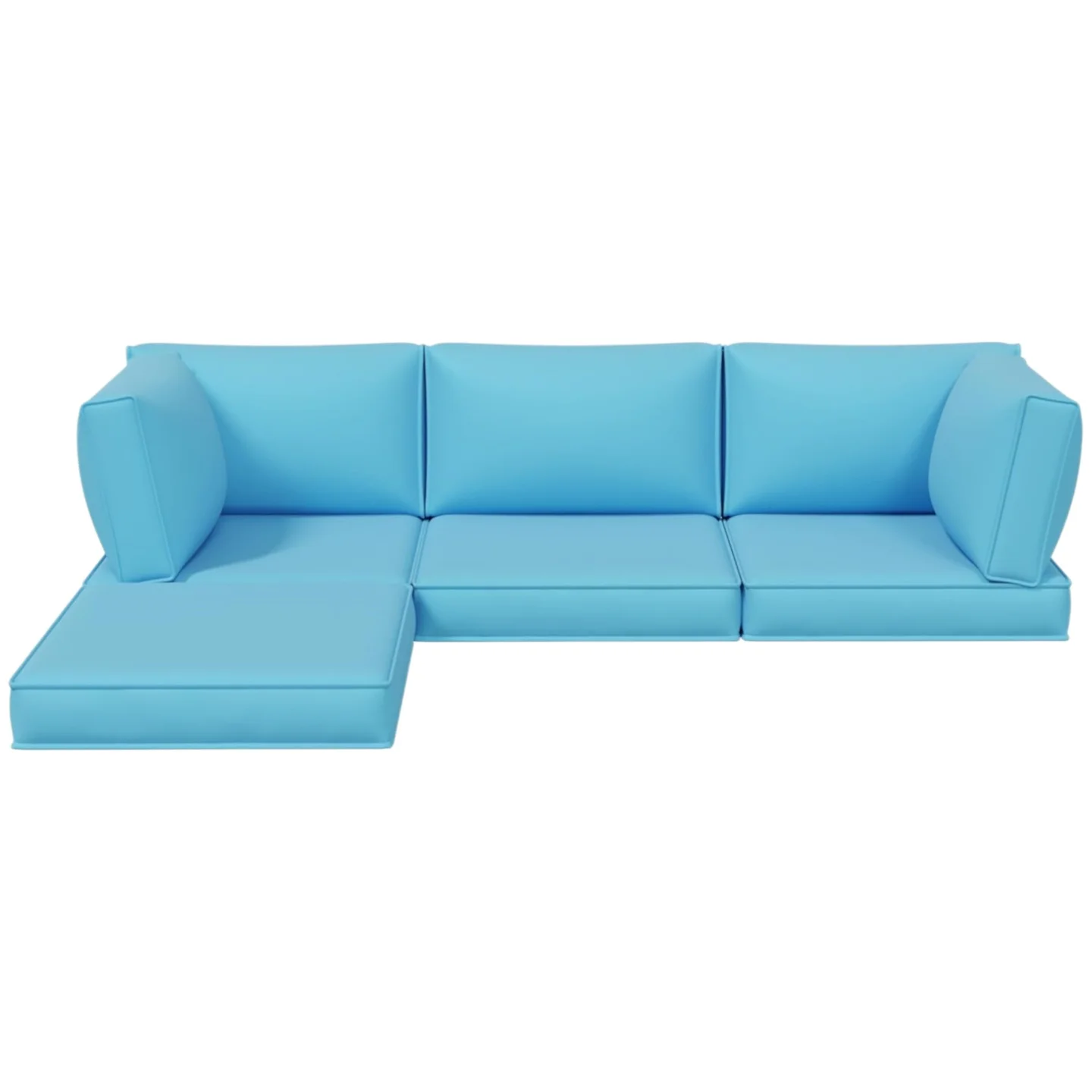 Nordivale Outdoor Patio Cushions 9-Piece Deep Seat Set, Splash-Proof Fade-Resistant Furniture Replacement Accessories, Sky Blue