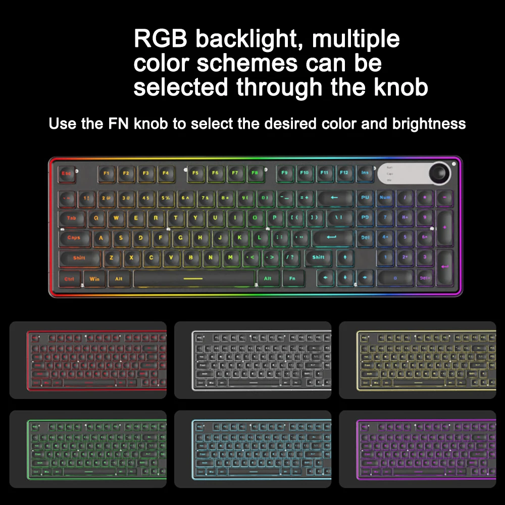 

Dazzling F98 Wired Silent Keyboard High Value Mechanical Feel Backlight Tablet Laptop Typing Office Wired Keyboard Hot-swappable