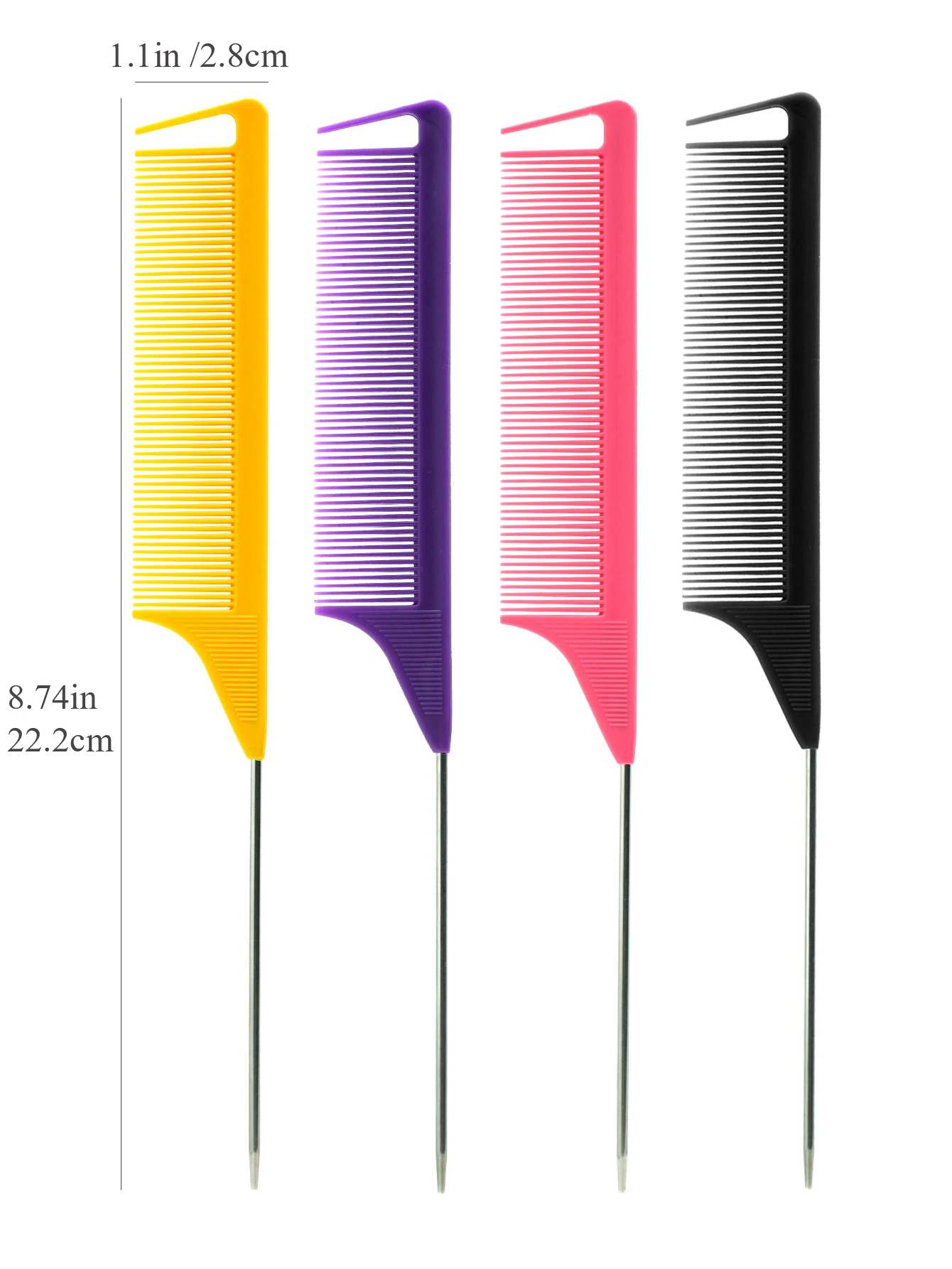 Pro Puntige Staart Salon Kappers Haar Styling Antistatische Kam Haarborstel Stalen Naald Pin Rat Staart Kammen Kapper Accessoires