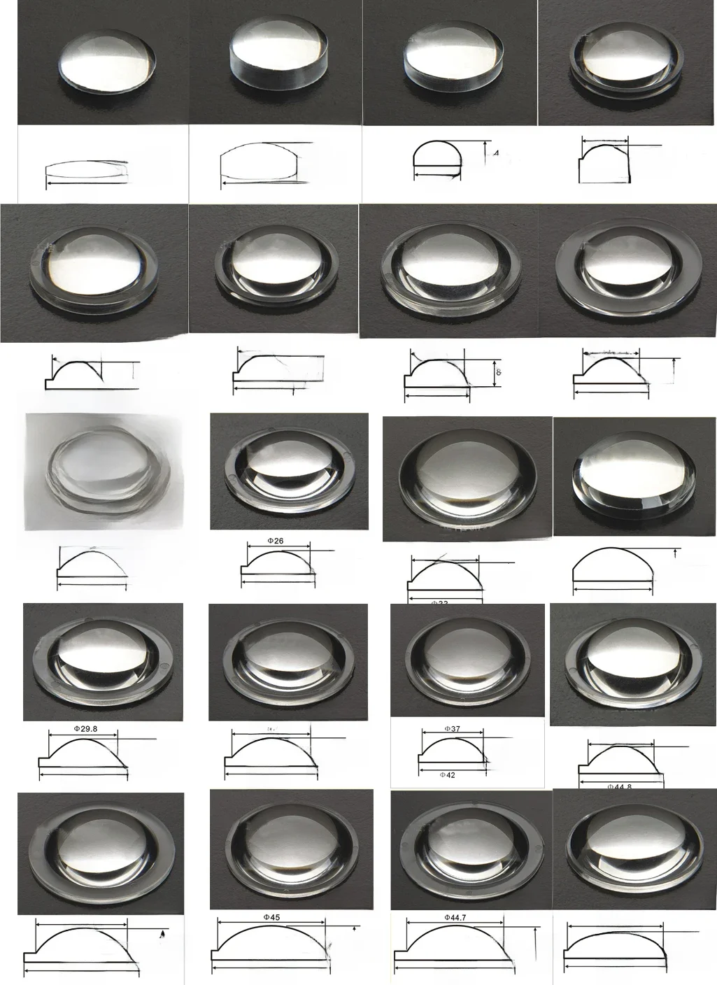 AliExpress JLLSMCMGGX 10 18 20 21.8 23 25 28 29 32 34 38 42 45~66mm  PMMA Plano convex Acrylic Lens for Zoom LED Flashlight Bike head lamp spotlight