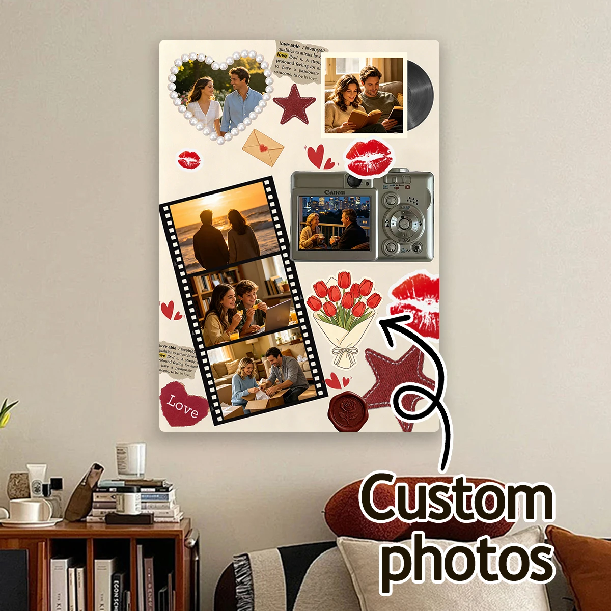 Custom Photo Frame, Personalized Couples Picture Frame Elegant Minimalist Style for Wall Hanging and Desktop Display.
