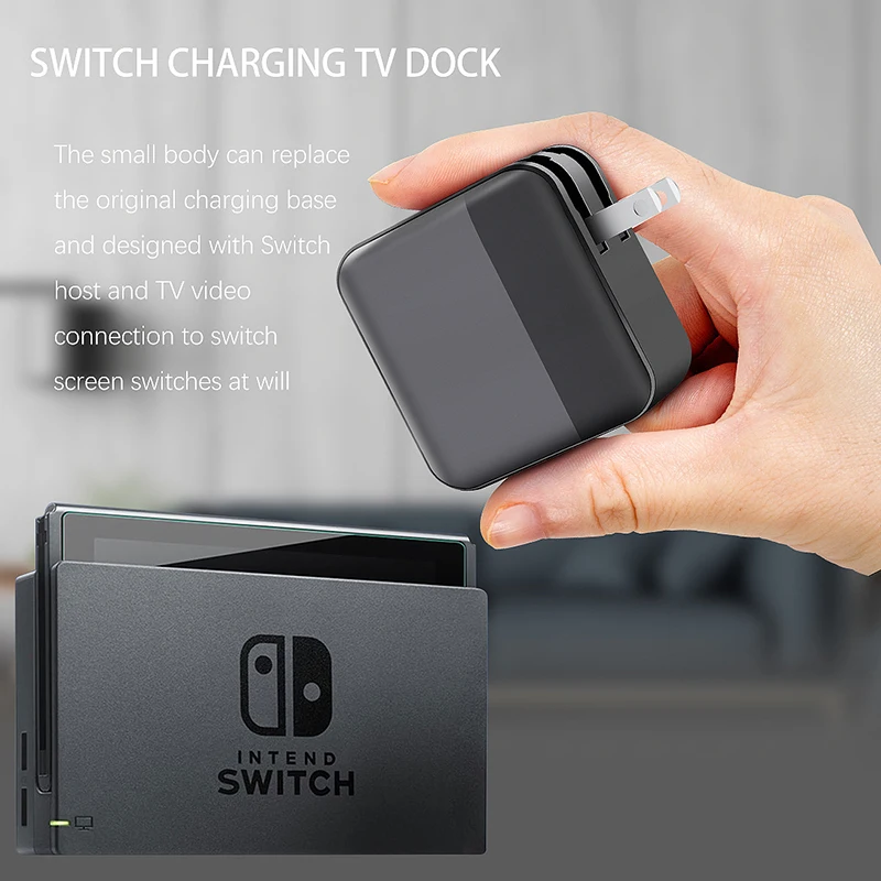 NS-Switch AC 어댑터 충전기 TV 변환 도크, 4K HD HDMI 호환 출력, USB 3.0, C타입 PD 고속 충전, 스위치 콘솔용
