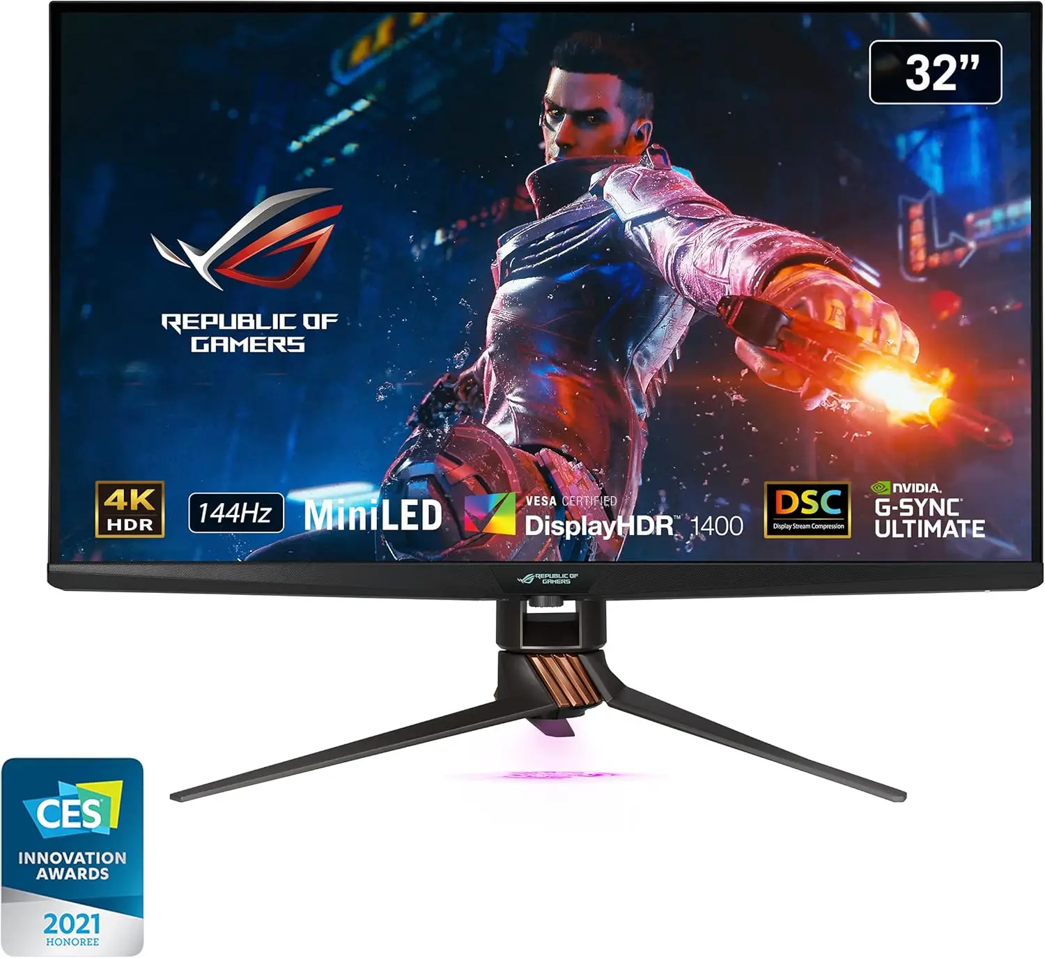 Swift-Monitor para PC Gaming Mini-LED IPS Genuíno, G-SYNC Ultimate, 4K HDR, 144Hz DC, UHD 3840x2160, 32"