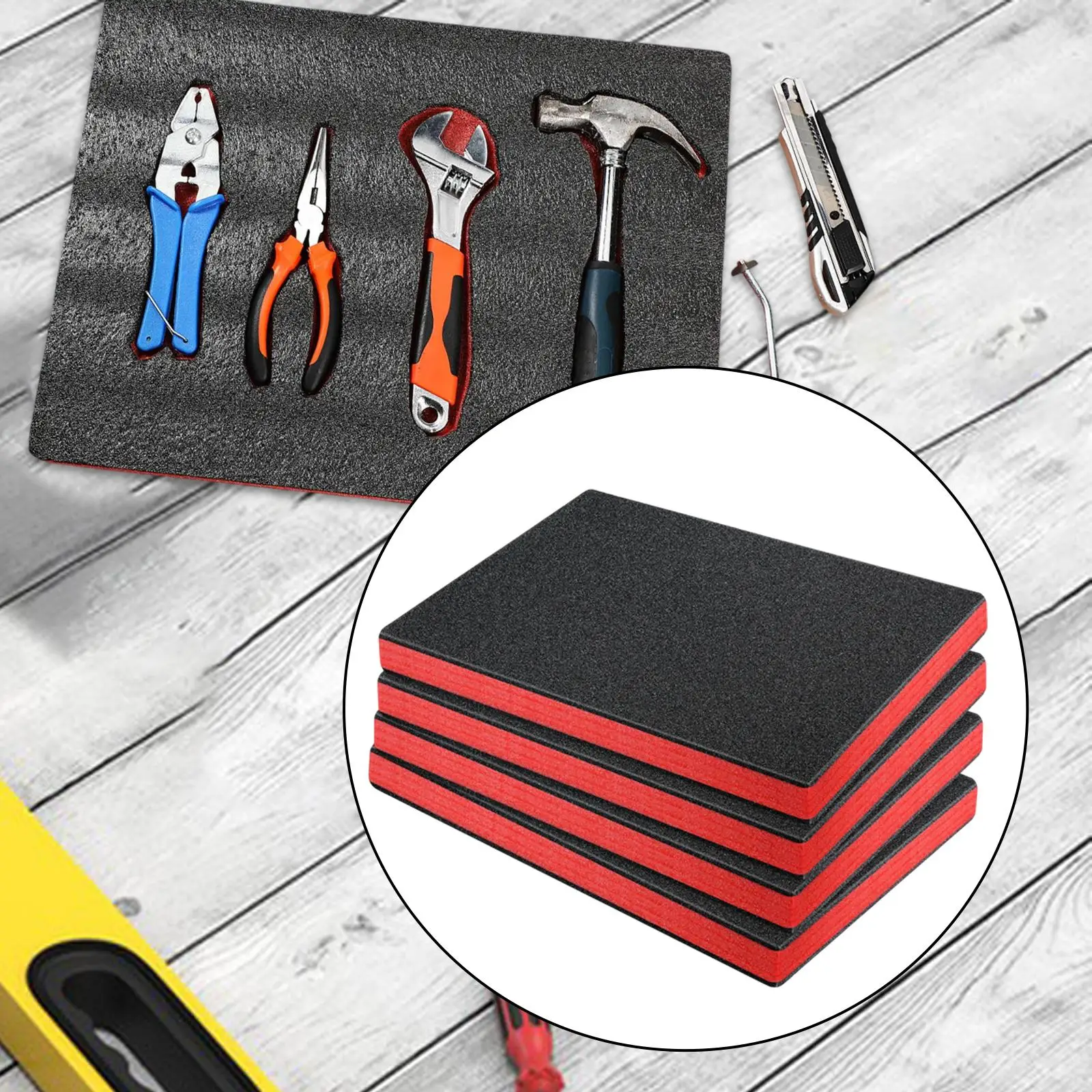 4Pcs Tool Box Foam Inserts Packing EPE Foam Pads for Tabletop Miniatures Padding Tabletop Miniatures Toolbox Organizer