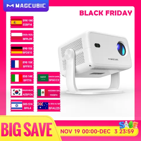 Magcubic 8K L018 Projector 650ANSI Native 1080P Auto Focus & Keystone 360° Rotate Android 14 BT 5.4 WIFI6 Portable Home Theater