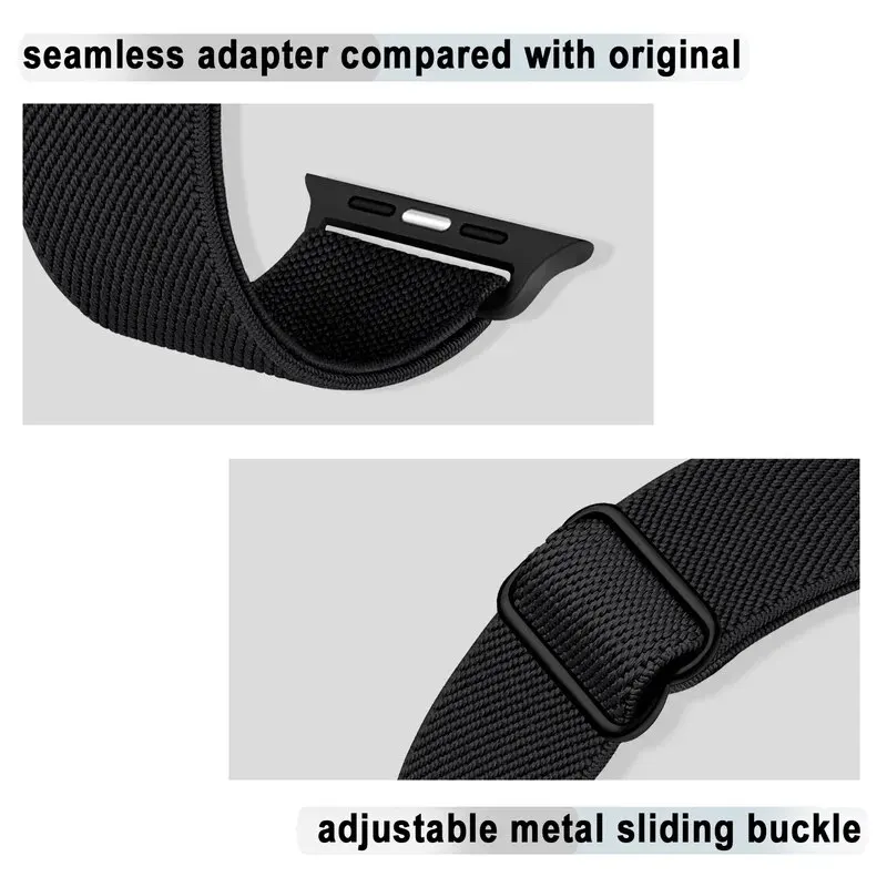 Scrunchie Nylon for Apple watch Straps 10-42/46mm 44mm 45mm 38/40/41mm Elastic bracelet iWatch series 9 8 7 6 5 4 3 Ultra2 49mm