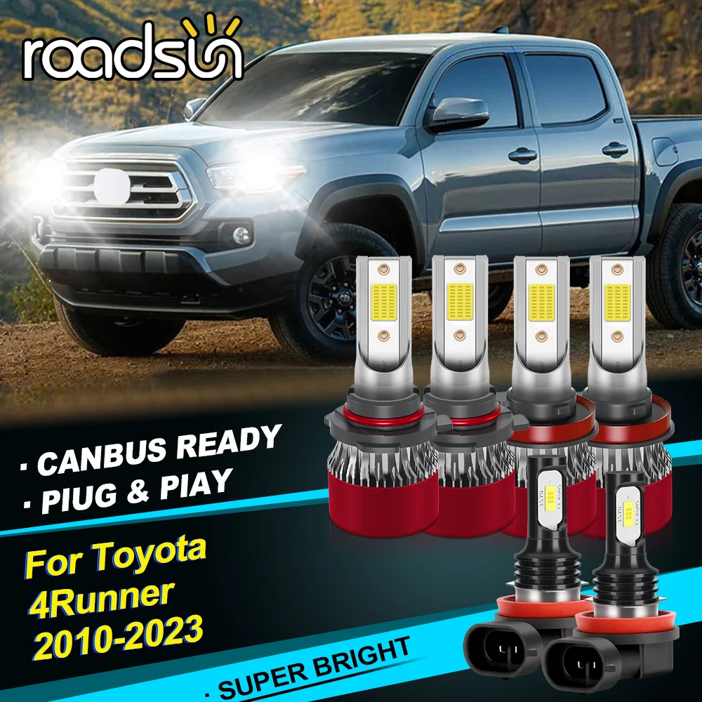 

For Toyota 4Runner 2010-2023 LED Headhight 1:1 Designed 180W 28000LM Quickly Spread Heat Plug&Play 2/4/6PCS
