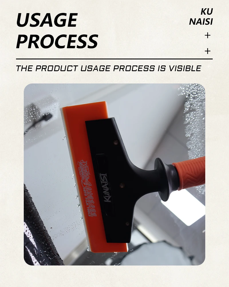 Aluminiumlegierung Fensterfolien-Abzieher mit langem und kurzem Griff – Wasserschaber für die Auto-Folieninstallation, PPF-Vinyl-Werkzeug – Detail 6