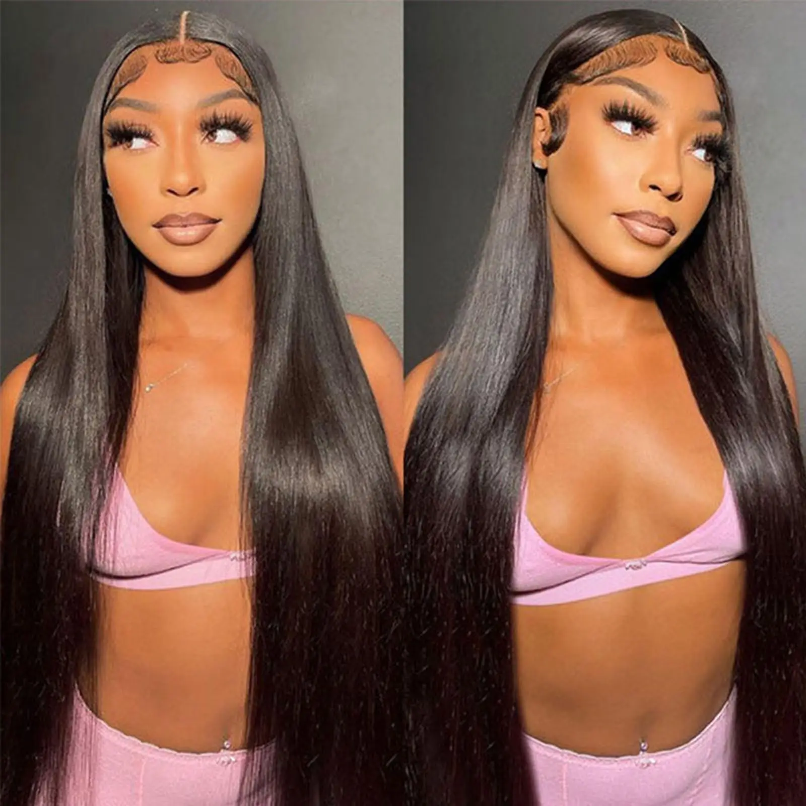 Pre Cut Lace Wig Human Hair Ready to Wear Straight Lace Front Human Wigs Hair Pre Plucked 5X5 360 Lace Closure Wig for Women