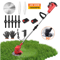 24V Cordless Lawn Trimmer 850W Portable lawn mower Adjustable brushcuter Weeding machine keeping machine Trimming tool Outdoo