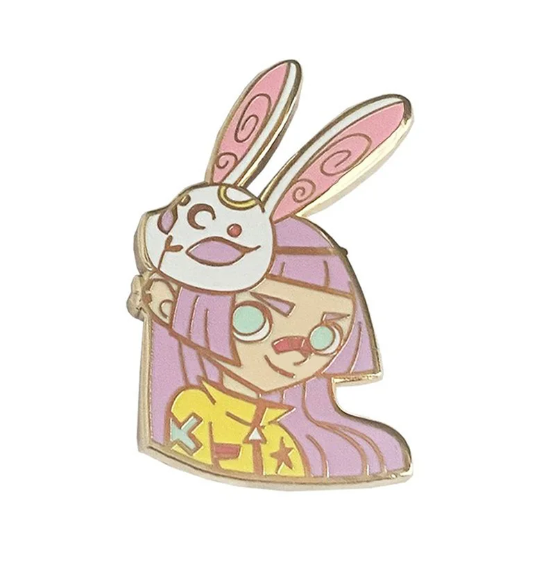 

Personalized yellow and purple beautiful cool girl lapel pin Wholesale Manufacturer hard enamel zinc alloy Badge For Gift