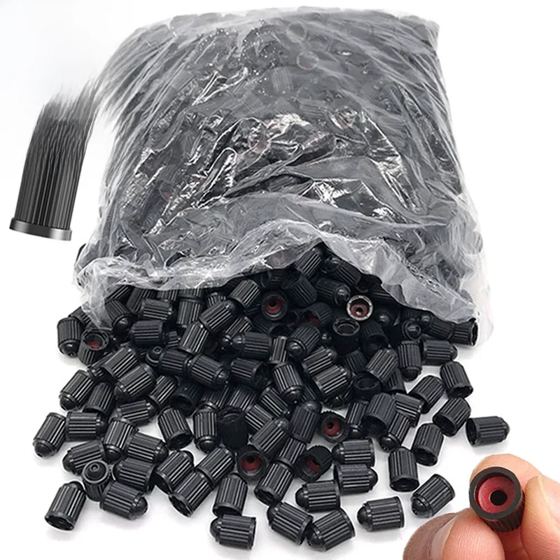 AliExpress NONE 100pcs Car Tire Valve Plastic Black Bike Tyre Valve Caps with O Rubber Ring Covers Dome Shape Dust Valve for Car Motorcycles