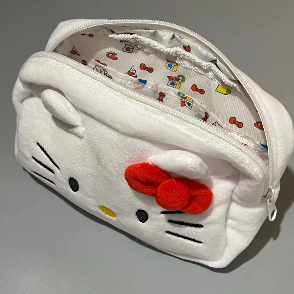 กระเป๋าใส่ปากกาตุ๊กตาเฮลโลคิตตี้ ซานริโอ้ จากมินิโซ ลายการ์ตูนอนิเมะสำหรับเด็กผู้หญิง  กระเป๋าใส่เครื่องเขียนนักเรียนขนาดใหญ่