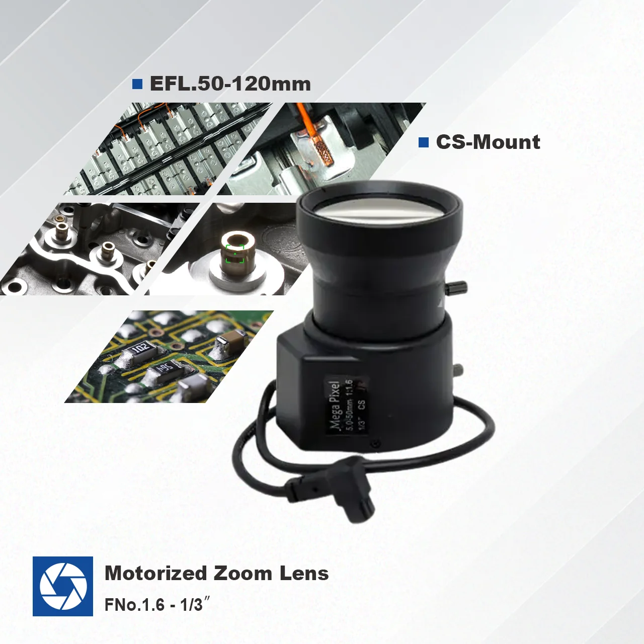 CONTRASTECH 2/3 inch Motor Focus Lenses 10MP 16.8mm C Mount F1.4 Camera Lens For Industrial Production Monitoring And Robotics
