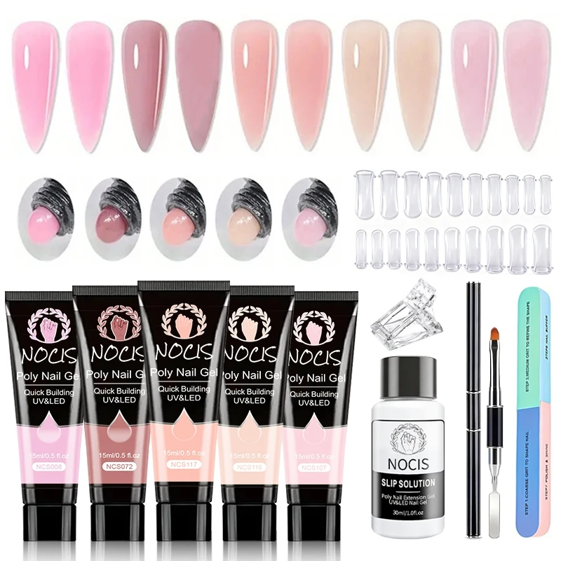 Kit de Gel de Extensión para Manicura NOCIS, Set de Polygel/Gel para Uñas - Edición Limitada de Primavera y Verano, Regalo de San Valentín.