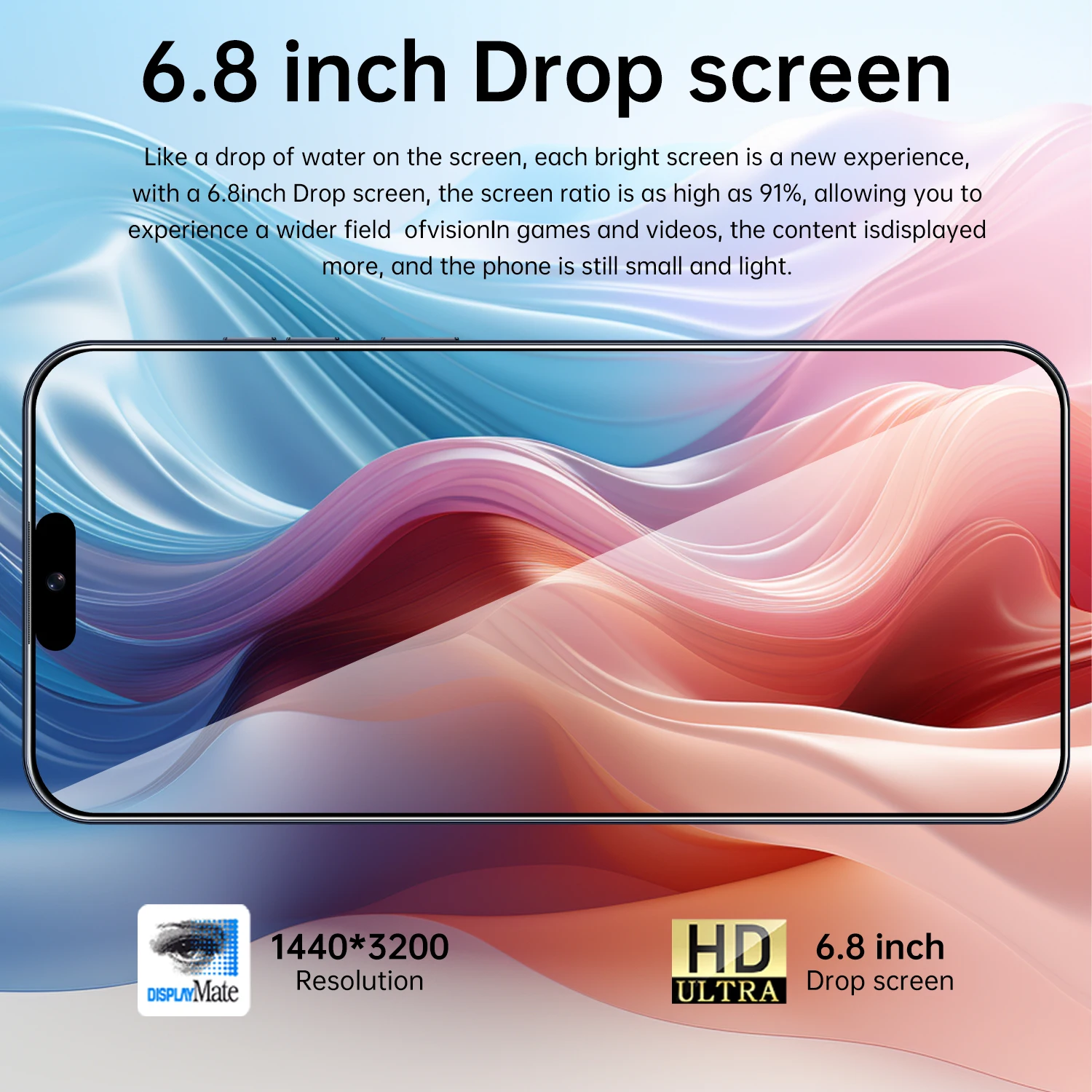 New HOT C15 Pro Max 6.8 inch 5g smartphone Android 14 Snapdragon 8gen3 10core dual SIM cellphones 6800mAh mobile phones