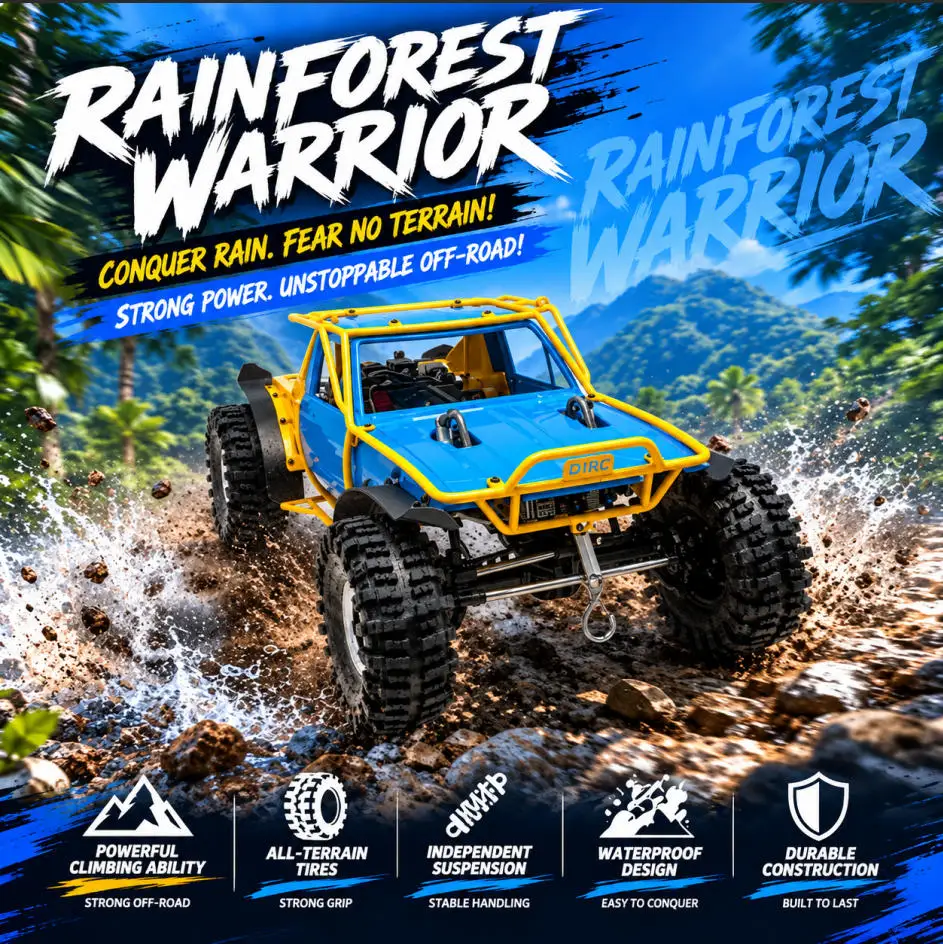 D1RC Rainforest Chariot RTR ABS RC Crawler Remote Control Off Road Car RCRFC Competition Special Rock Crawler Hobby Model
