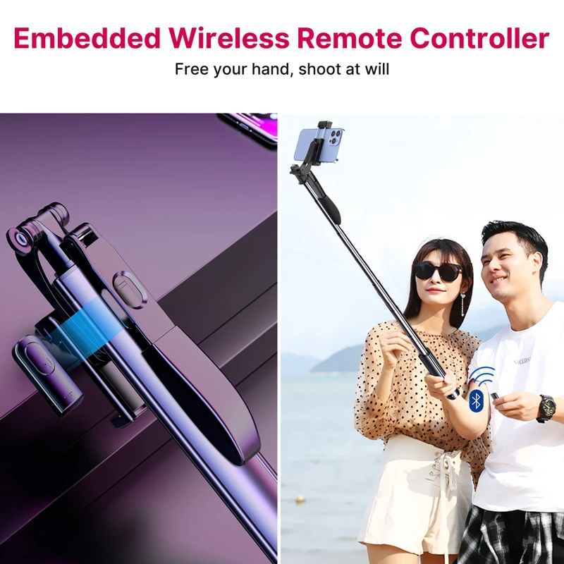 Imagem -05 - sem Fio Bluetooth Selfie Stick Tripé Extensível para Gopro Luz de Preenchimento 360 ° Rotatable Ballhead 1.5m Ulanzi-mt53