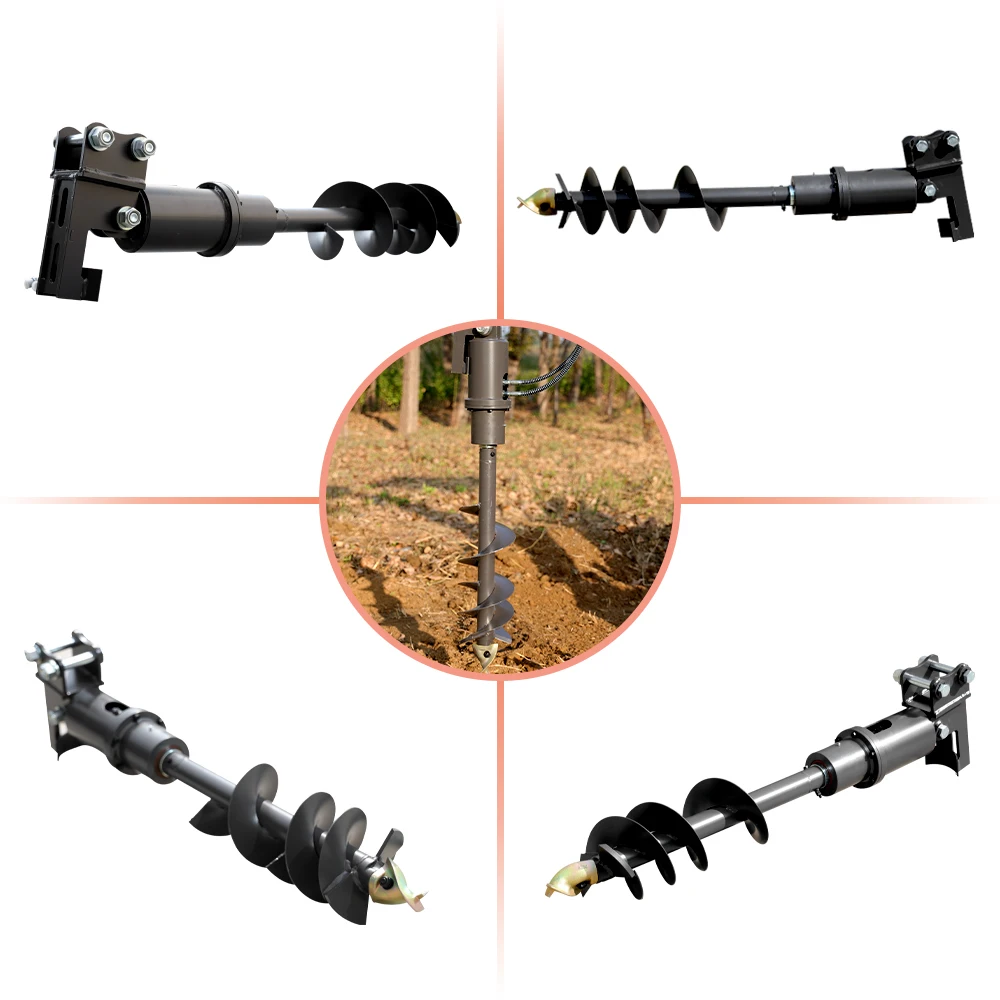 Auger - Compatible with compact excavators, comes with a free pin for efficient drilling and easy handling of piling jobs!