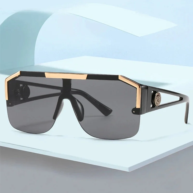 Männer und Frauen übergroße quadratische Mode-Sonnenbrille Sport-Fahrbrille Farbverlaufsfarbige Sonnenbrille Uv400 2023