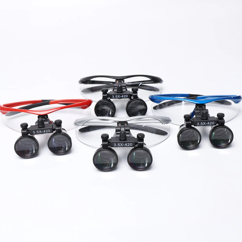 2.5X 3.5X Binocular Magnifying Glass Dentist Loupes Glass Type Dental Loupe Independent PD Adjustable Surgical Magnifier