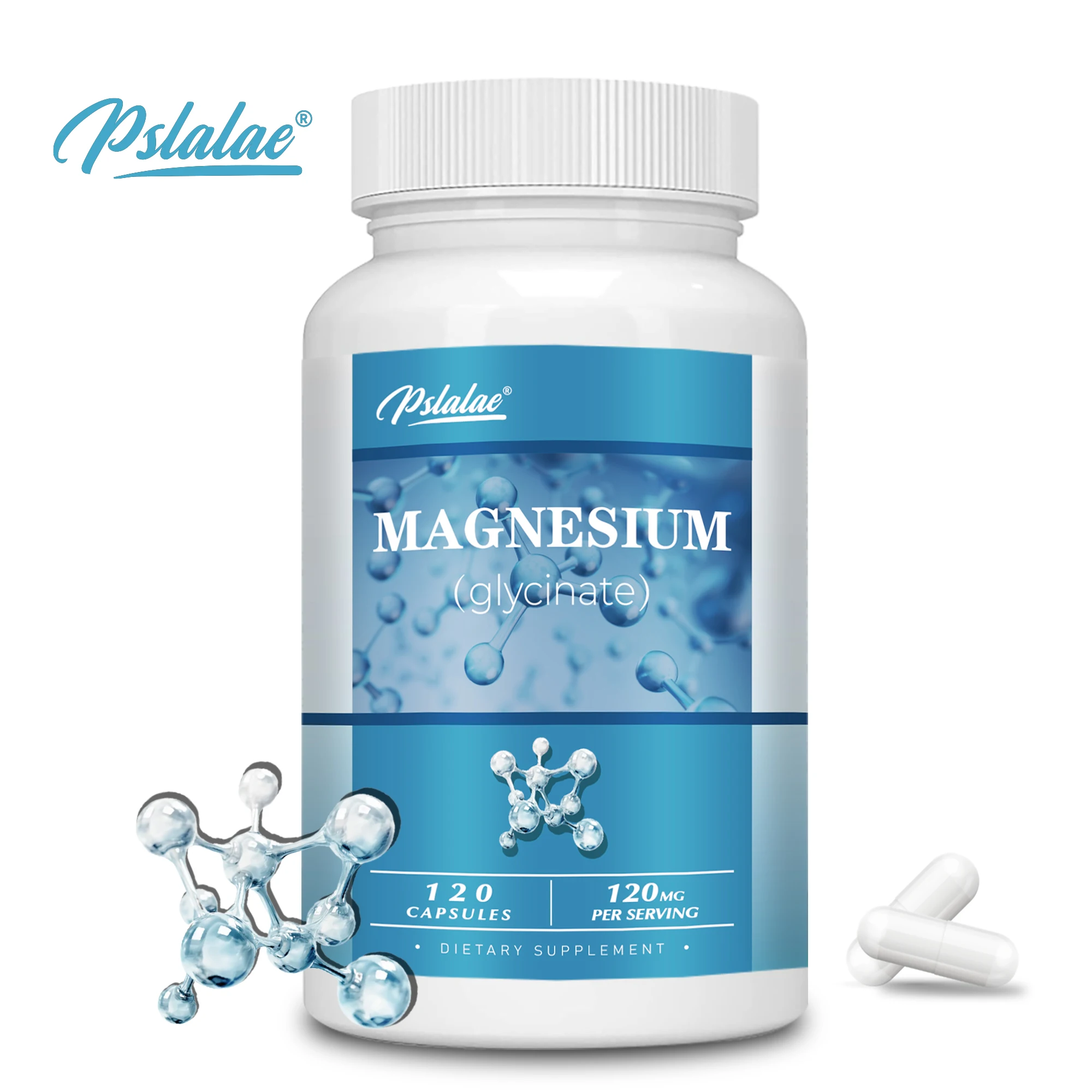 Magnesium glycinat-Unterstützung Stress abbau, Schlaf, Herz gesundheit, Nerven, Muskeln und Stoffwechsel-120 Kapseln