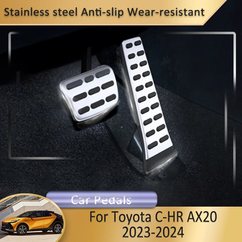 For Toyota C-HR AX20 2023 2024 2025 Car Interior Accessories Car Foot Fuel Accelerator Brake Pedals Cover No Drilling Non-Slip